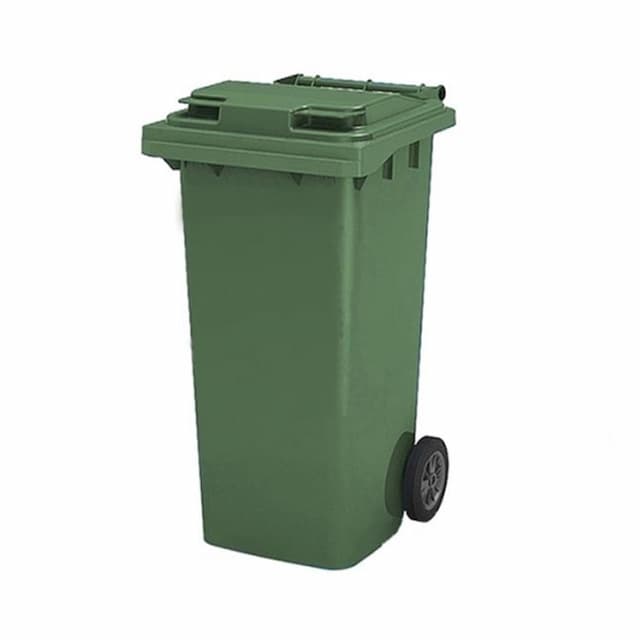 Бак для мусора 120л, с крышкой, на колесах, п/э, цвет зеленый Агропак 23.C29 green