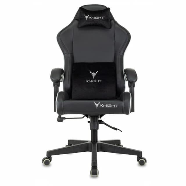 Кресло игровое Knight Atlant черный эко.кожа крестов. пластик