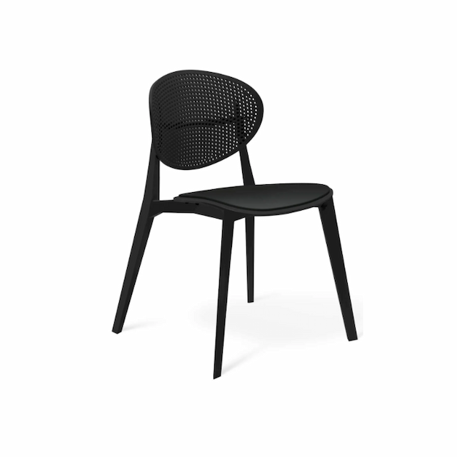 Стул пластиковый Клен SHT-S111-Р шеф141/2 с жестким сиденьем (черный)