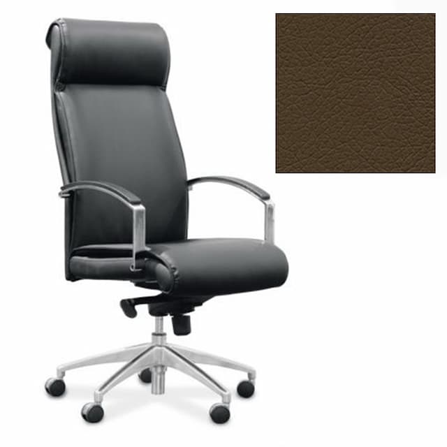 Кресло Юнитекс Аполло для руководителя экокожа премиум коричневая CN1116