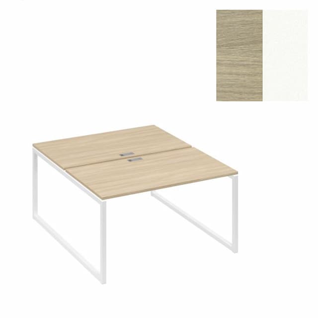 Станция Юнитекс А4 (2х160) рабочая на каркасе QUATTRO А4 Б4 178 ДК (160x164x75) дуб скандинавский/металлокаркас белый