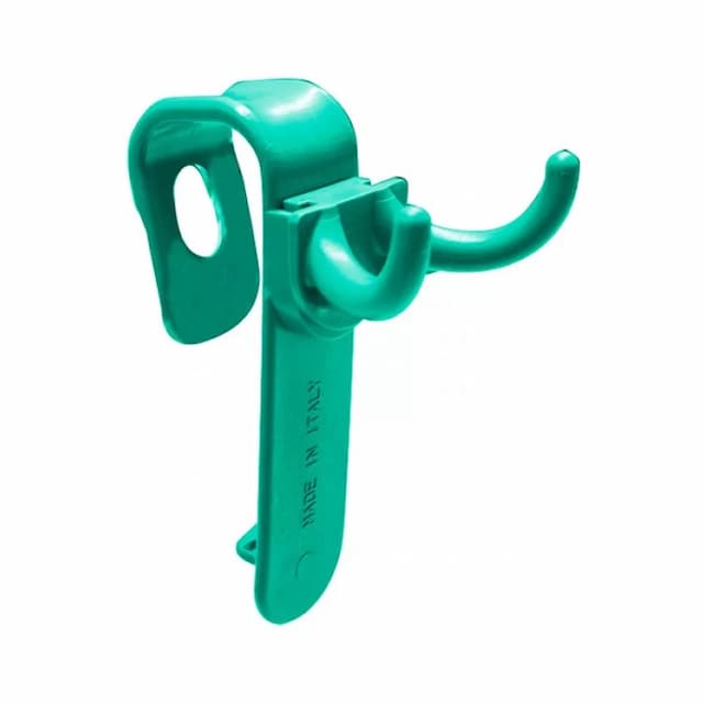Держатель TTS пластиковый с двойным крючком, зеленый