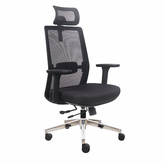 Кресло офисное Norden Right black 842-297 (черная сетка / черная ткань /хром база)