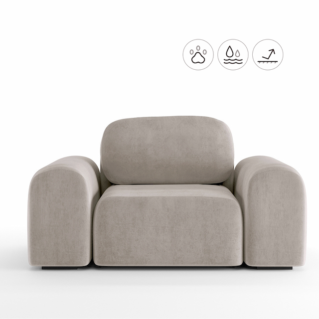 Кресло Мастерфабрик Эмека Kenya beige ткань велюр